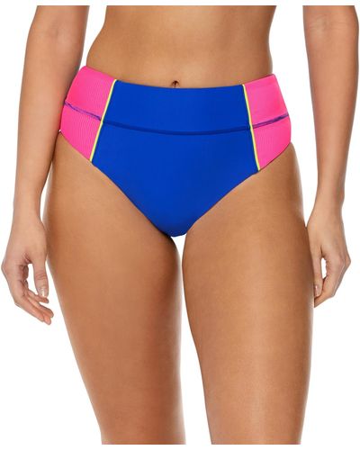 Reebok Colorblock High-waist Bikini Bottoms - Blue