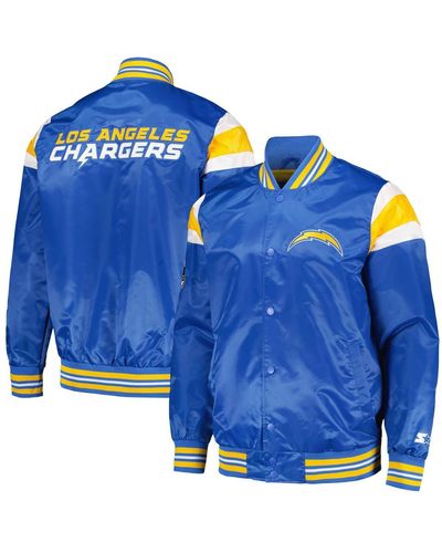 Starter Los Angeles Chargers Satin Full-snap Varsity Jacket - Blue