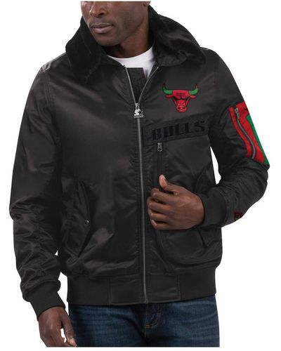 Starter X Ty Mopkins Chicago Bulls History Month Satin Full-zip Jacket - Black