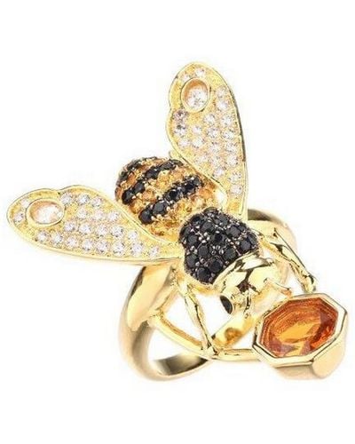 Noir Jewelry Cubic Zirconia Bee Ring - Metallic