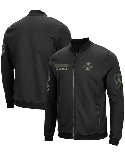 Colosseum Athletics Iowa State Cyclones Oht Military-inspired Appreciation Team High-speed Bomber Full-zip Jacket - Black