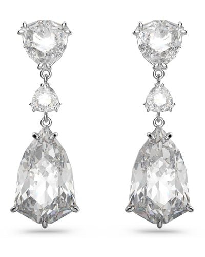 Swarovski Crystal Mixed Cuts Mesmera Drop Earrings - White
