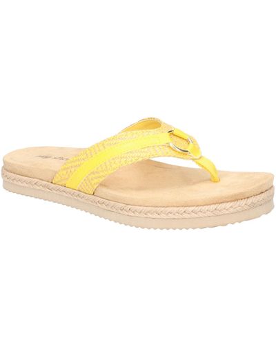 Easy Street Starling Slip-on Thong Sandals - Yellow