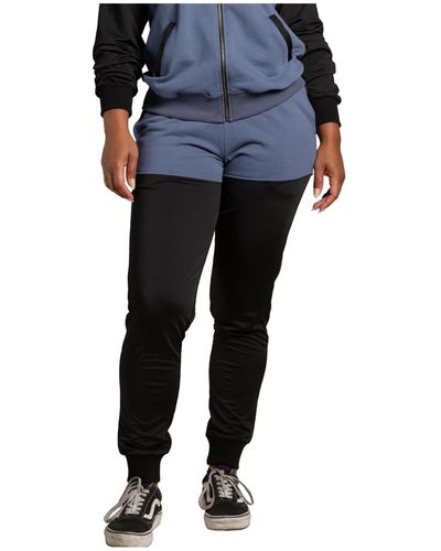 Poetic Justice Curvy Fit Contrast Blocked jogger - Blue