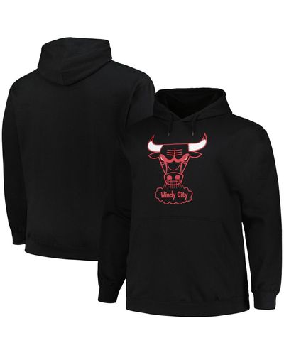 Mitchell & Ness Chicago Bulls Hardwood Classics Big And Tall Pullover Hoodie - Black