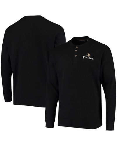 Dunbrooke Minnesota Vikings Maverick Thermal Henley Long Sleeve T-shirt - Black