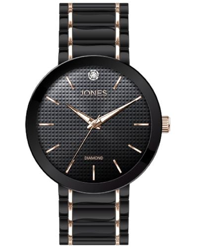 Jones New York Analog Shiny Two-tone Metal Bracelet Watch 42mm - Black