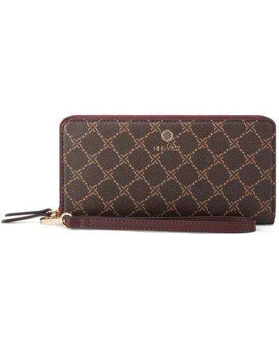 Nine West Linnette Small Zip Around Wallet With Wristlet - Brown
