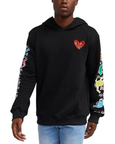 Reason Keith Haring Heart Pullover Hoodie - Black
