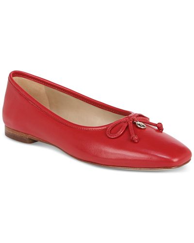 Sam Edelman Meadow Square-toe Bow Ballet Flats - Red