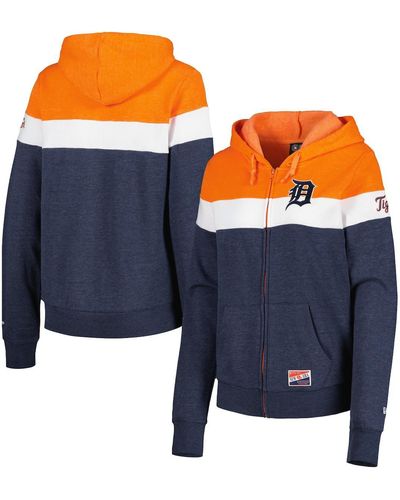 KTZ Detroit Tigers Colorblock Full-zip Hoodie Jacket - Blue