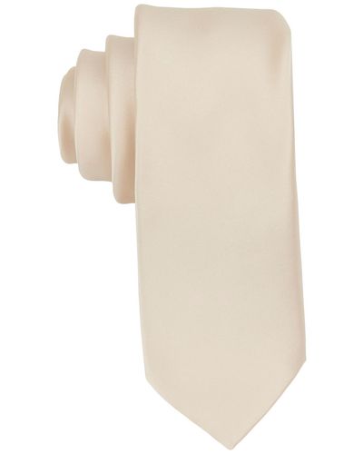 Con.struct Satin Solid Extra Long Tie - White