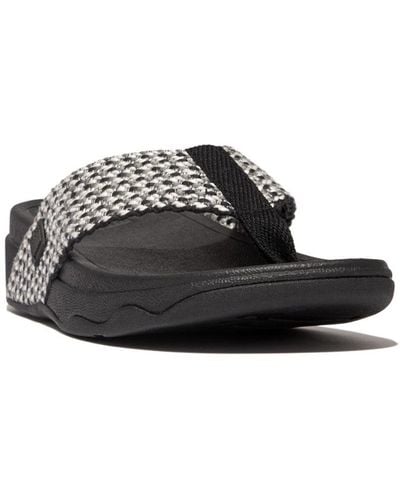 Fitflop Surfa Multi-tone Webbing Toe-post Sandals - Black