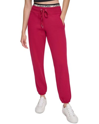 Calvin Klein Performance Logo-tape Fleece sweatpants - Red