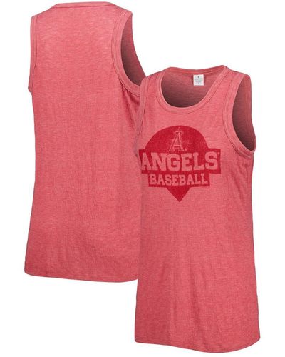 Soft As A Grape Los Angeles Angels Tri-blend Tank Top - Pink