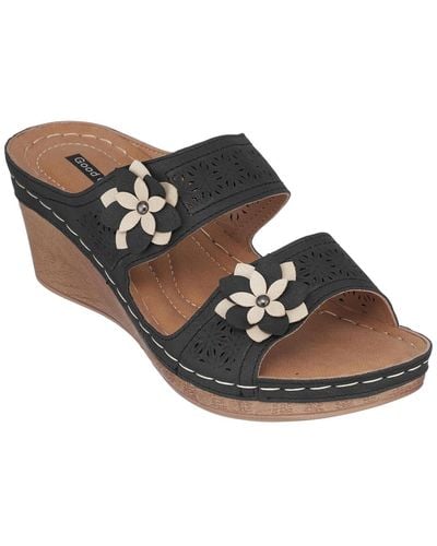 Gc Shoes Cie Wedge Slide Sandals - Brown