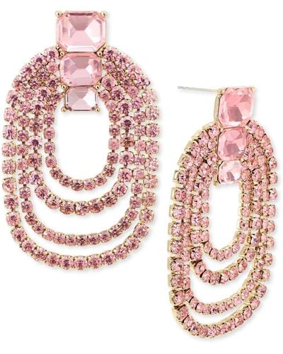 INC International Concepts Crystal Multi-row Drop Earrings - Pink