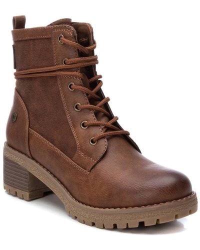 Xti Lace-up Booties By - Brown