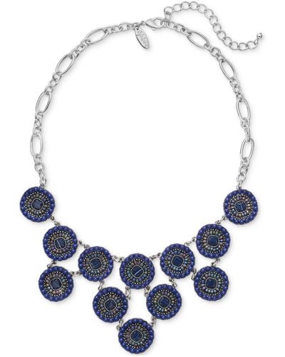 Style & Co. Beaded Circle Statement Necklace - Blue