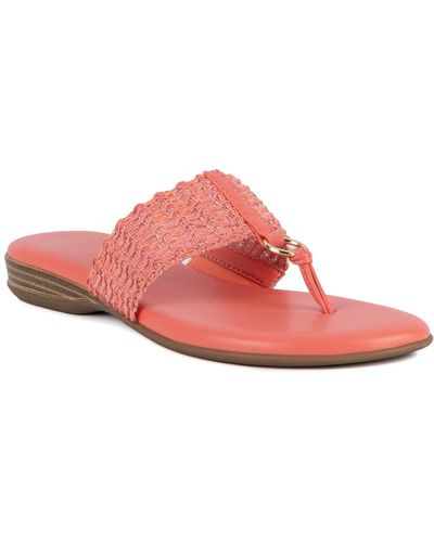 Jones New York Sonal Woven Thong Sandals - Pink