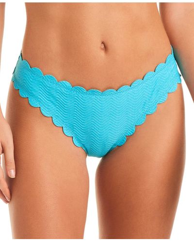 Jessica Simpson Scalloped-edge Bikini Bottoms - Blue