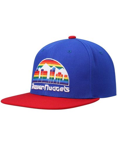 Mitchell & Ness Royal And Red Denver nuggets Hardwood Classics Team Two-tone 2.0 Snapback Hat - Blue