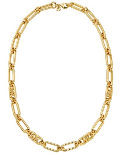 Michael Kors Plated Empire Link Chain Necklace - Metallic