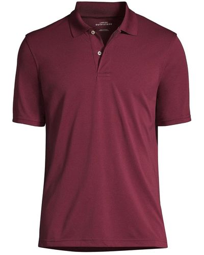 Lands' End Big & Tall School Uniform Short Sleeve Polyester Polo Shirt - Red