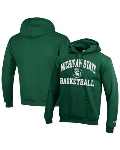 Champion Michigan State Spartans Basketball Icon Powerblend Pullover Hoodie - Green