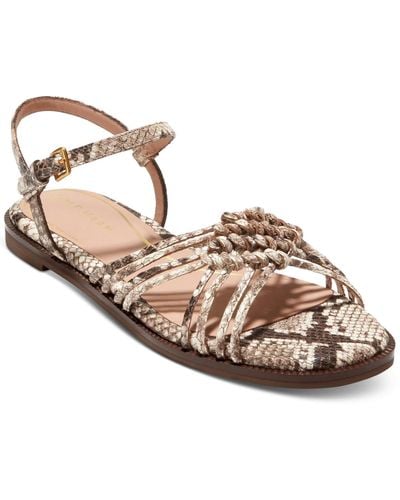 Cole Haan Jitney Ankle-strap Knotted Flat Sandals - Pink