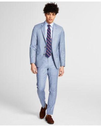 Calvin Klein Skinny Fit Wool Blend Infinite Stretch Suit Separates - Blue