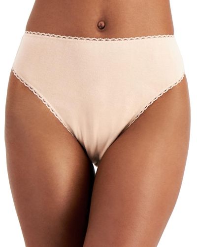 Charter Club Everyday Cotton High-cut Brief Underwear - Brown