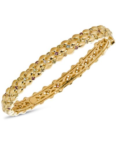 Macy's Multi-gemstone Textured Bangle Bracelet (5-7/8 Ct. Tw - Metallic