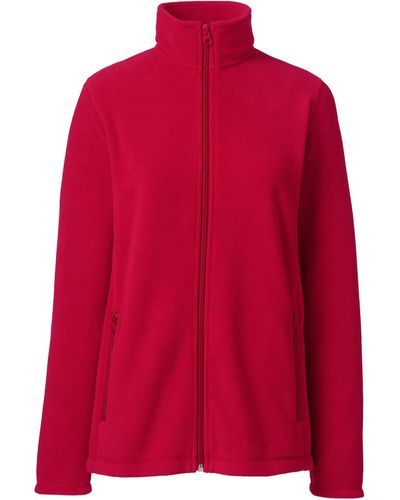 Lands' End School Uniform Full-zip Mid-weight Fleece Jacket - Red