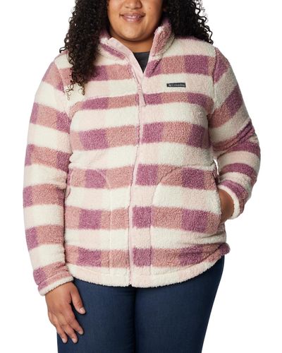 Columbia West Bend Plus Size Sherpa Jacket - Red