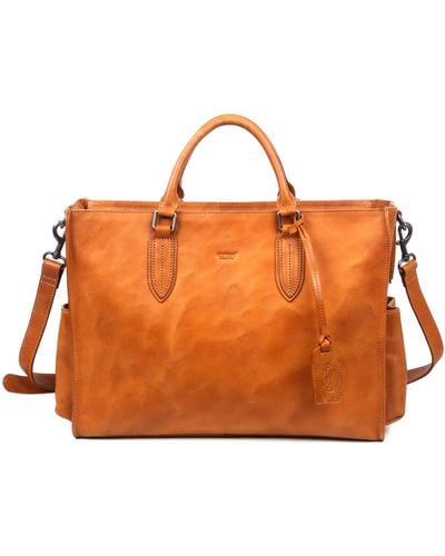 Old Trend Monte Leather Tote Bag - Orange