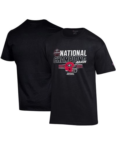 Champion Georgia Bulldogs Back-to-back College Football Playoff National S T-shirt - Black