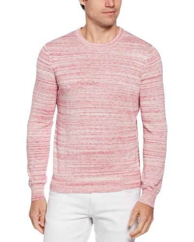 Perry Ellis Space-dyed Long Sleeve Crewneck Sweater - Pink