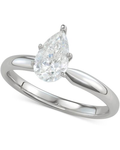 Macy's Diamond Pear-cut Solitaire Engagement Ring (1 Ct. T.w. - Metallic