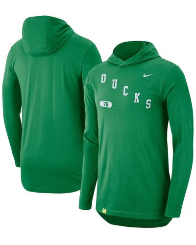 Nike Oregon Ducks Team Performance Long Sleeve Hoodie T-shirt - Green