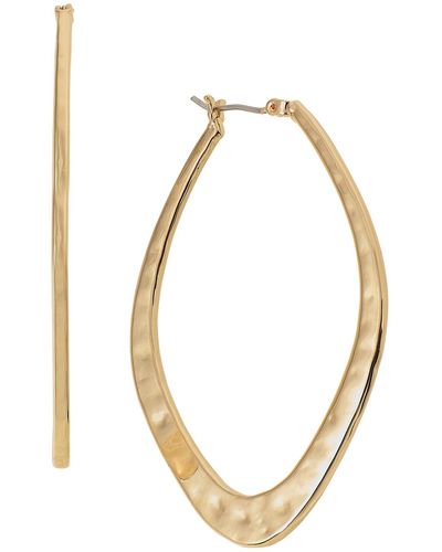 Style & Co. Hammered Diamond Large Hoop Earrings - Metallic
