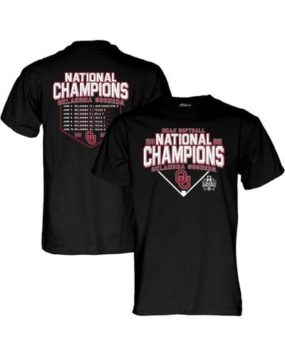 Blue 84 Oklahoma Sooners 2022 Ncaa Softball College World Series Champions Schedule T-shirt - Black