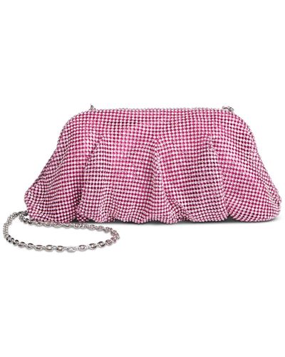 INC International Concepts Pleated Mesh Clutch - Red