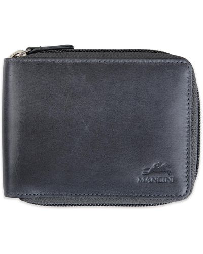 Mancini Bellagio Collection Zippered Bifold Wallet - Gray