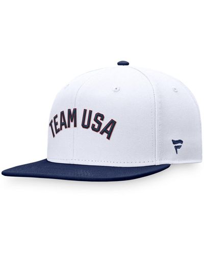 Fanatics Branded White/navy Team Usa Snapback Hat