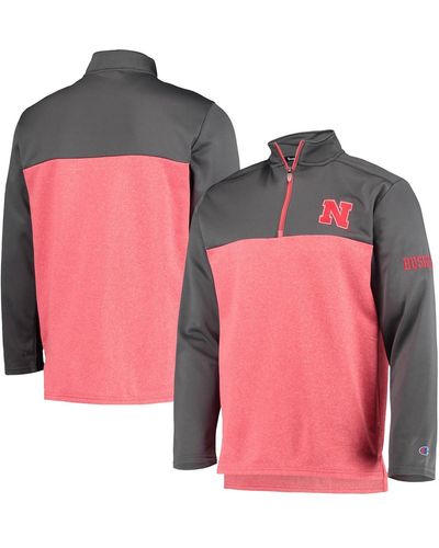 Champion Nebraska Huskers Gameday Quarter-zip Jacket - Pink