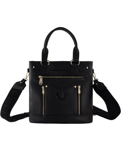 True Religion Crossbody / Handbag With Horseshoe Zipper Pull - Black