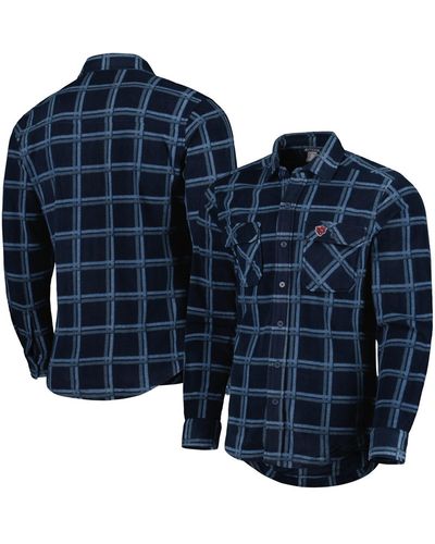 Antigua Chicago Bears Industry Flannel Button-up Shirt Jacket - Blue