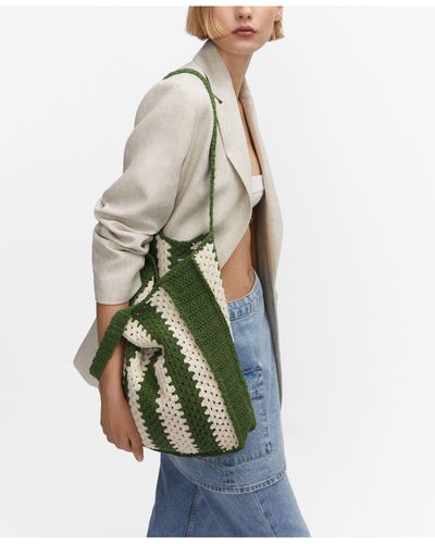 Mango Bucket Crochet Handbag - White