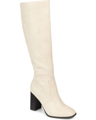Journee Collection Karima Wide Calf Knee High Boots - White
